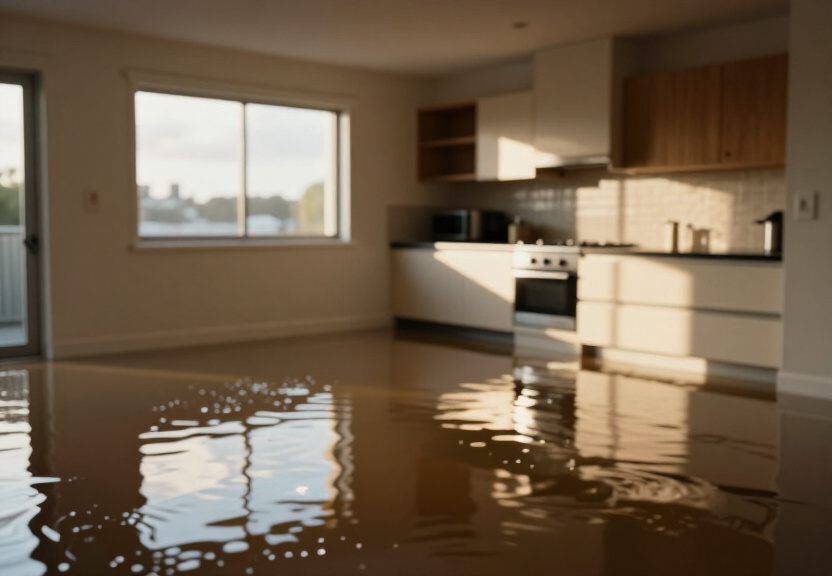 Flooded basement in Summer Hill before drying